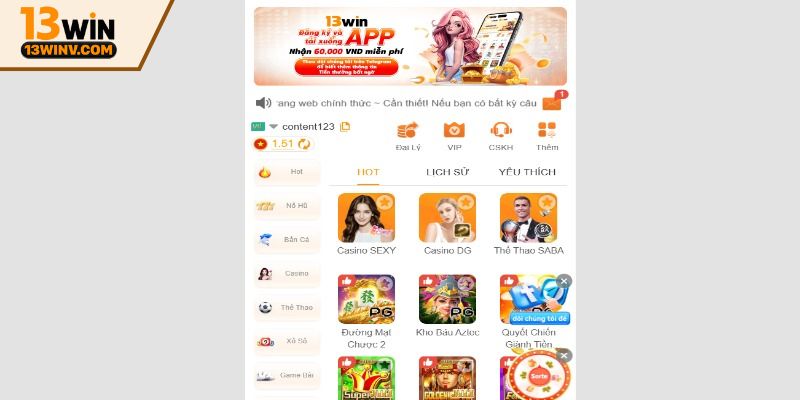Cách tải app 13Win về di động Android