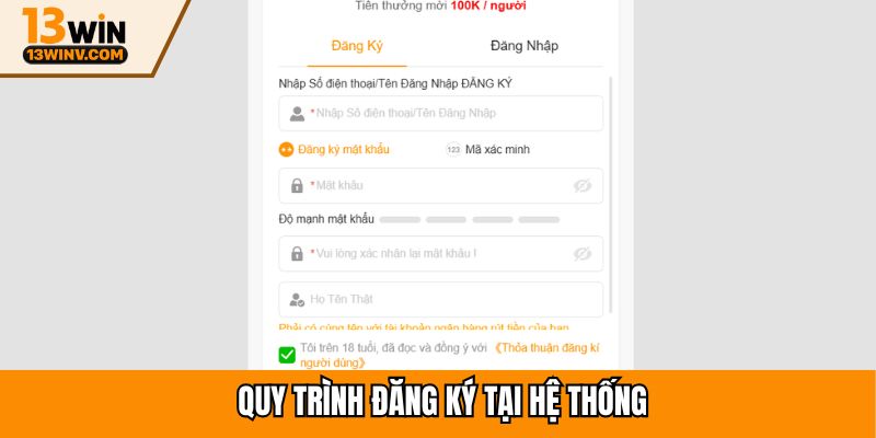 Quy trình đăng ký tại hệ thống